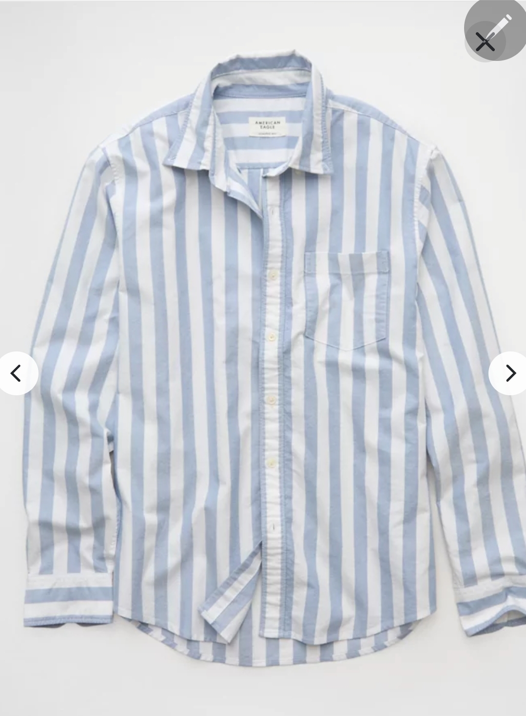 Camisa rayas celeste hombre