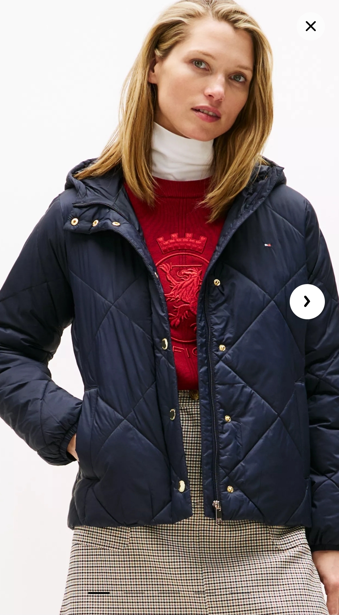 Chaqueta acolchada azul marino mujer