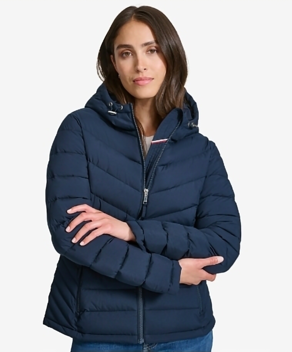Chaqueta acolchada azul mujer