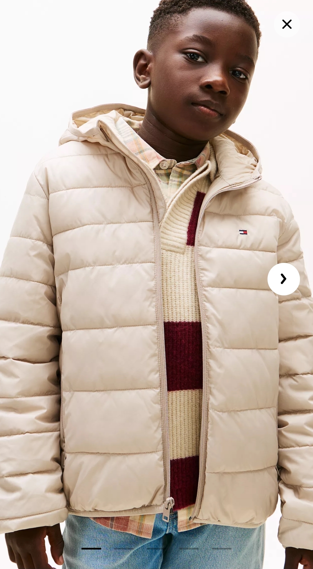 Chaqueta acolchada beige nino