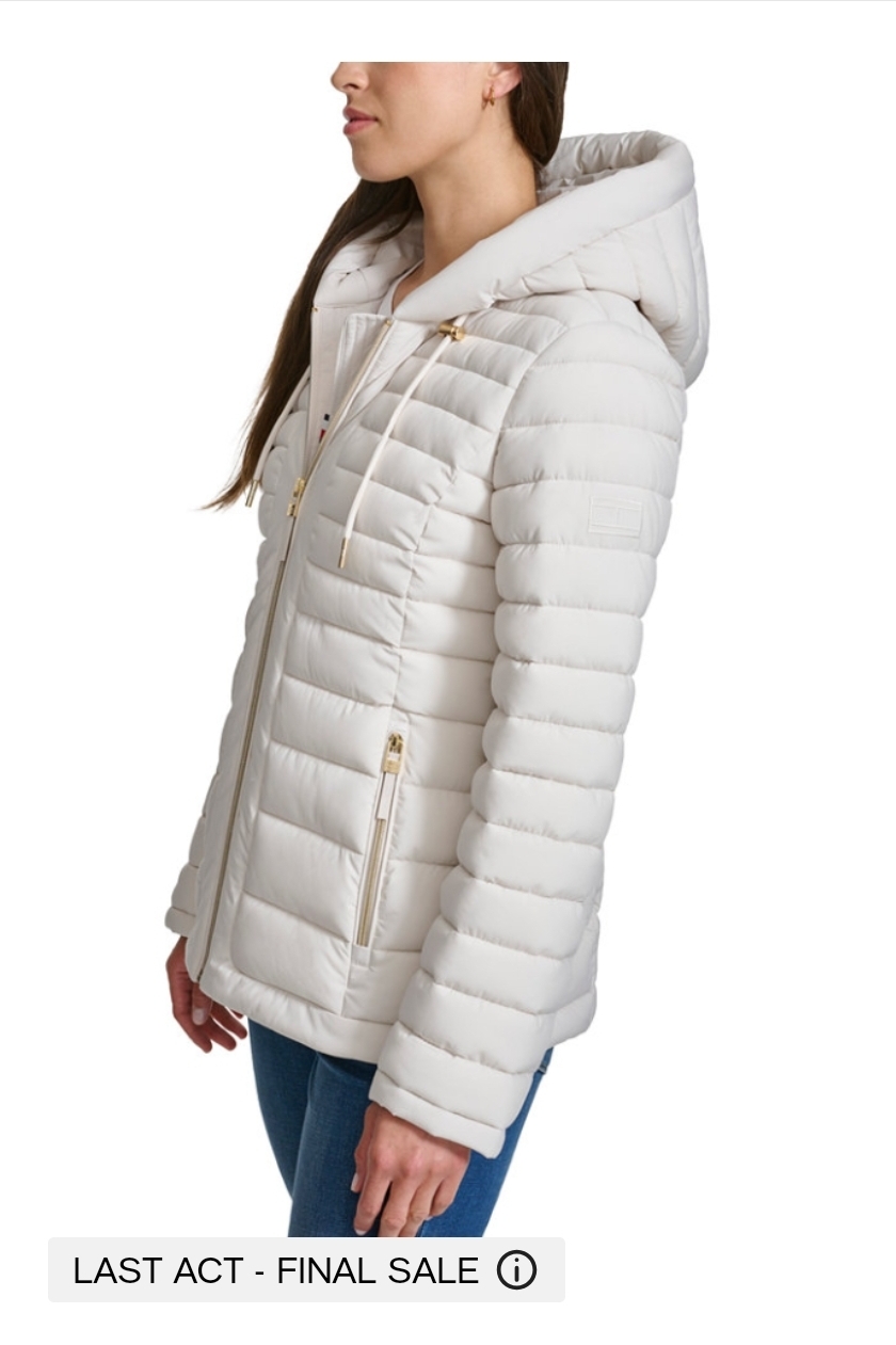 Chaqueta acolchada crema mujer