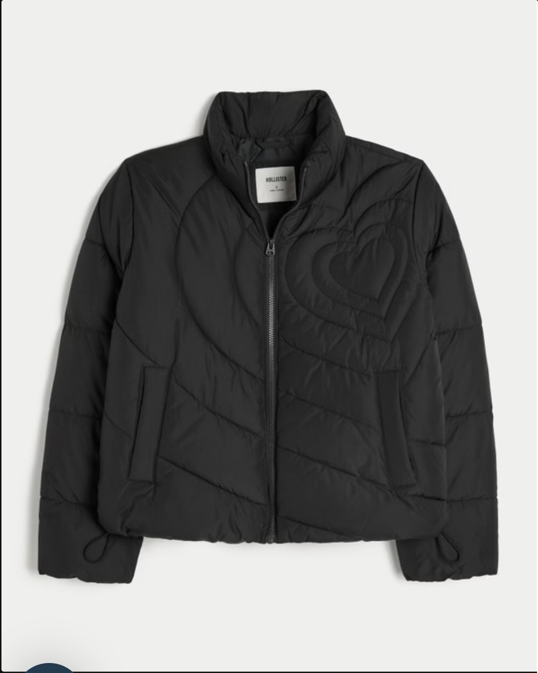 Chaqueta acolchada negra bomber