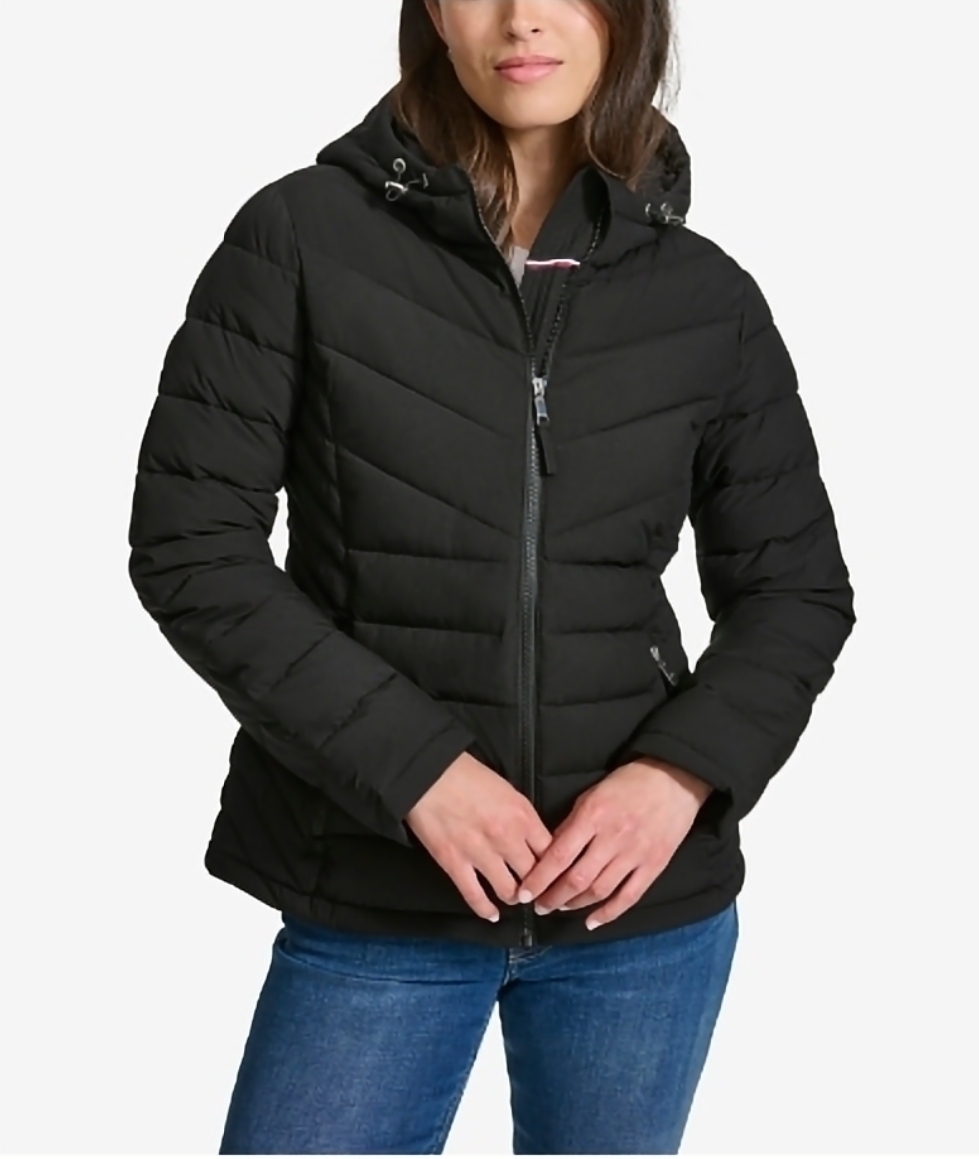 Chaqueta acolchada negra mujer