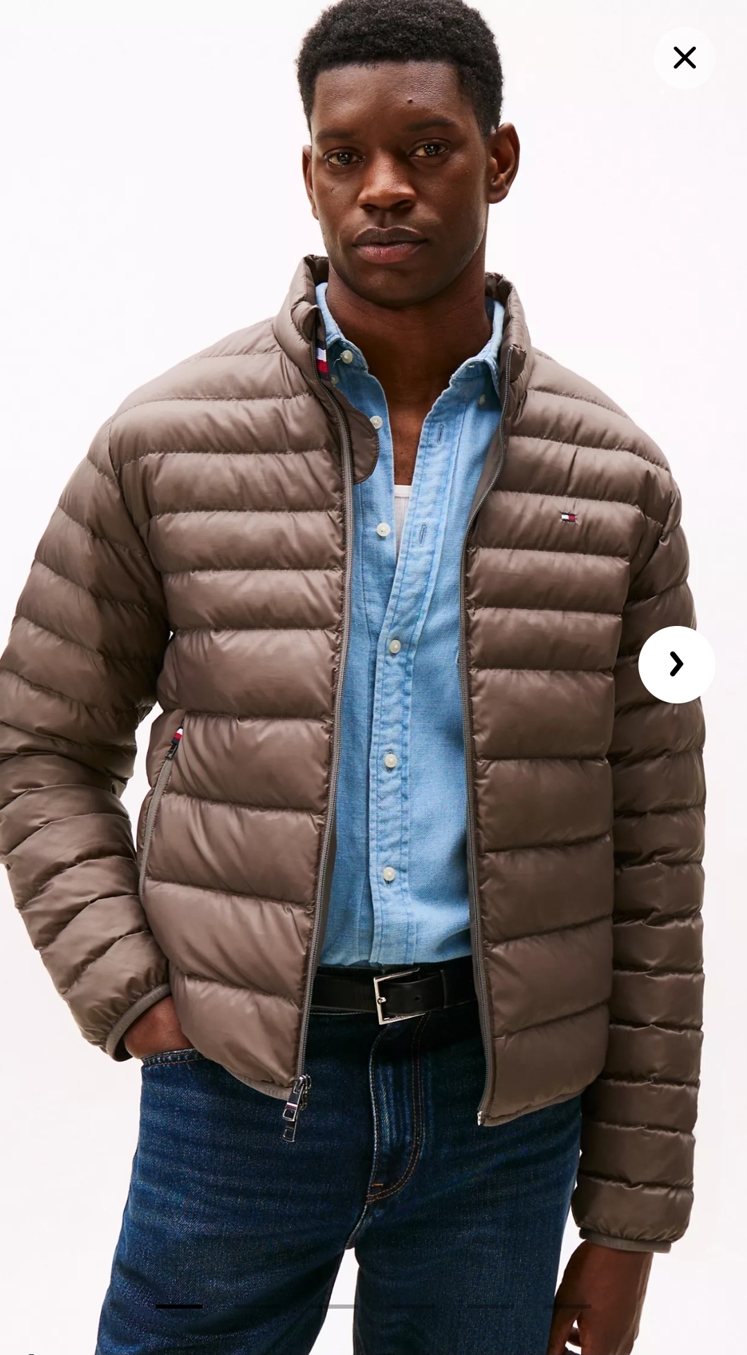Chaqueta acolchada taupe hombre