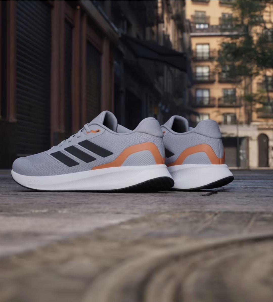 Tenis Adidas gris naranja